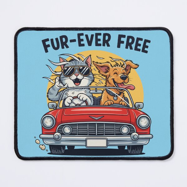 Item preview, Dog Cat Road Trip Convertible Car | Forever Free designed and sold by SillyPawsStudio.
