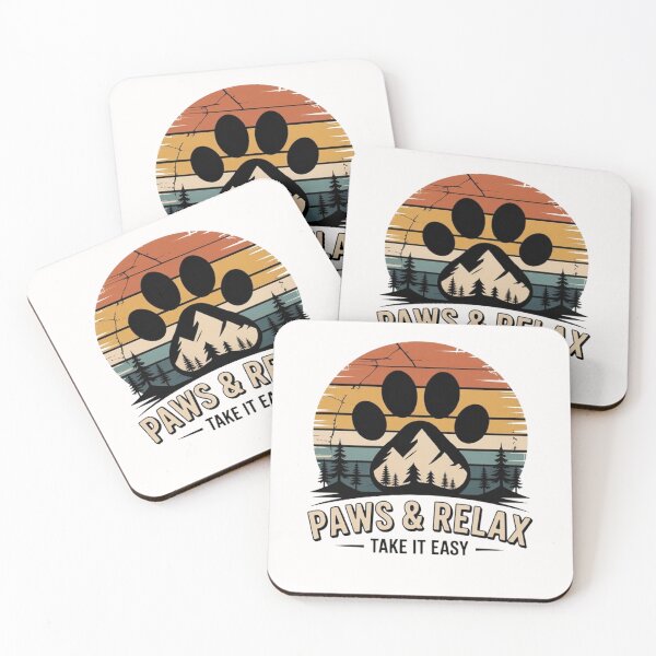 Item preview, Paws and Relax Retro Dog Paw Nature Adventure Graphic Style designed and sold by BHMARTS.