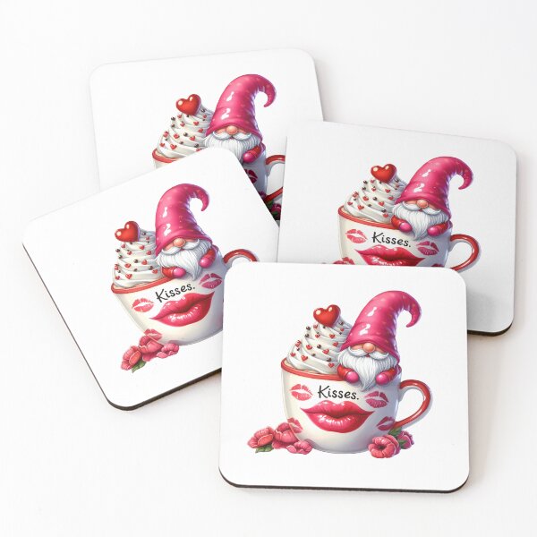 Item preview, Kisses and Love Valentine Pink Gnome - Cute Romantic Heart & Nordic Kiss Art designed and sold by FuzionRaptor.