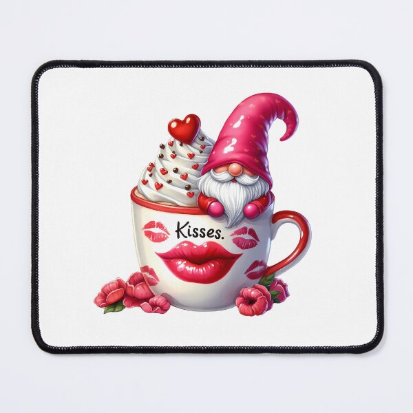 Item preview, Kisses and Love Valentine Pink Gnome - Cute Romantic Heart & Nordic Kiss Art designed and sold by FuzionRaptor.