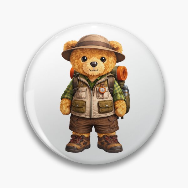 Item preview, Cute Hiking Teddy Bear with Backpack & Compass - Outdoor Adventure Art ? designed and sold by CuteBear87.