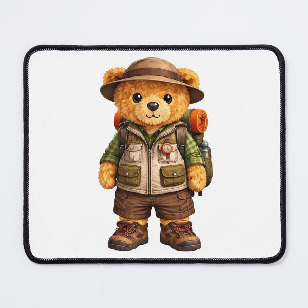 Item preview, Cute Hiking Teddy Bear with Backpack & Compass - Outdoor Adventure Art ? designed and sold by CuteBear87.