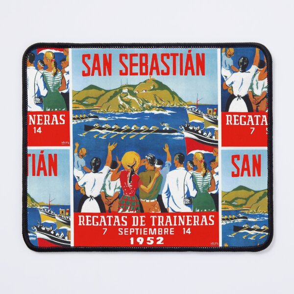 Item preview, Vintage Regatas de Traineras Poster | San Sebastián 1952 | Mid-Century Art | Basque Rowing Event | Vibrant Colors & Culture designed and sold by artofuniverse.