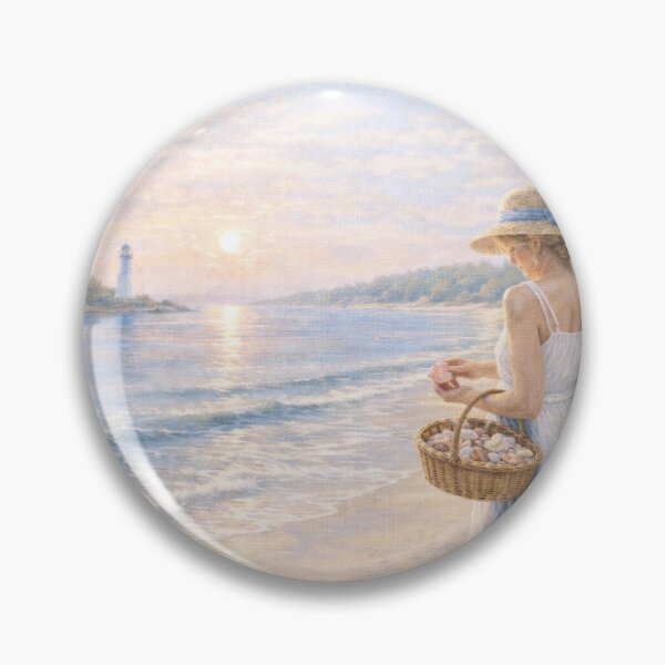 Item preview, Seashell Collector — Elegant Coastal Beach Scene designed and sold by Novel Works Studio.