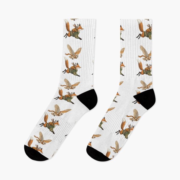 Item preview, Fox and Rabbit with Barn Owl Woodland Illustration designed and sold by TeeARTHY.