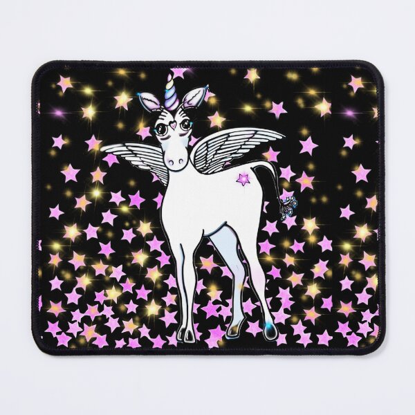 Item preview,  Flying winged unicorn with pink and gold sparkling stars designed and sold by hollycooper.