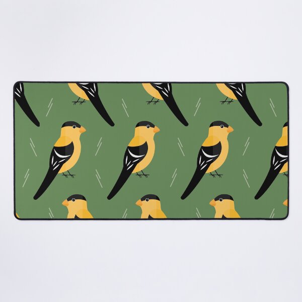 Item preview, American goldfinches on green designed and sold by reneesillus.