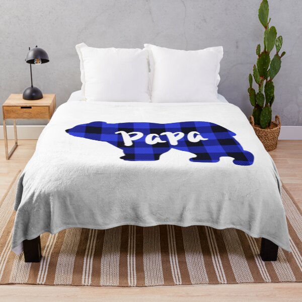 Item preview, Blue Papa Bear design - blue and black tartan plaid pattern designed and sold by hollycooper.