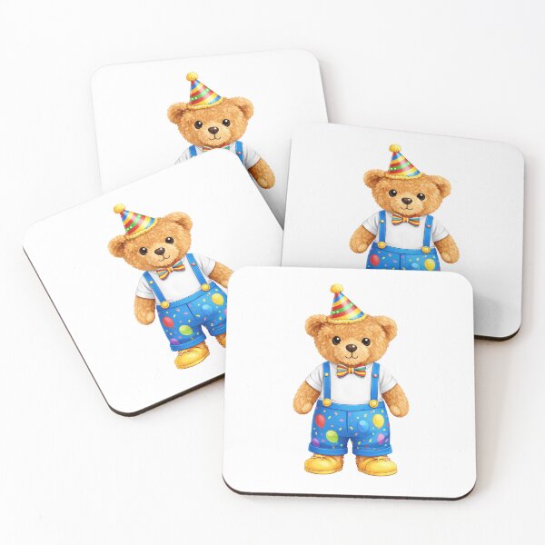 Item preview, Happy Birthday Teddy Bear in Party Hat & Balloon Outfit - Cute Celebration Art ? designed and sold by CuteBear87.