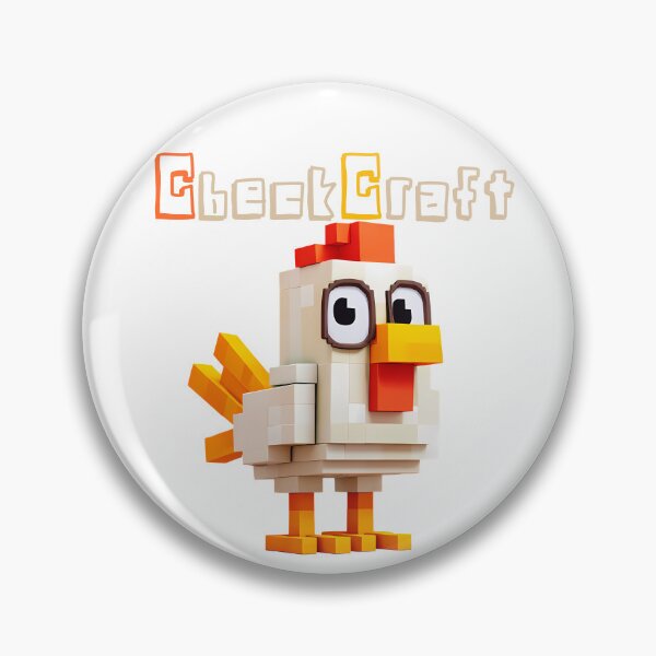Item preview, CheckCraft Minecraft Chicken - Cute Pixel Lego Style Art Print designed and sold by DesignArtist.ia.