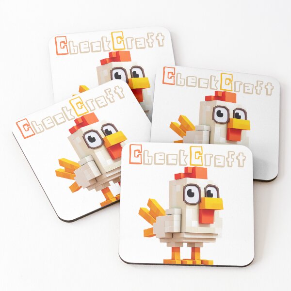 Item preview, CheckCraft Minecraft Chicken - Cute Pixel Lego Style Art Print designed and sold by DesignArtist.ia.