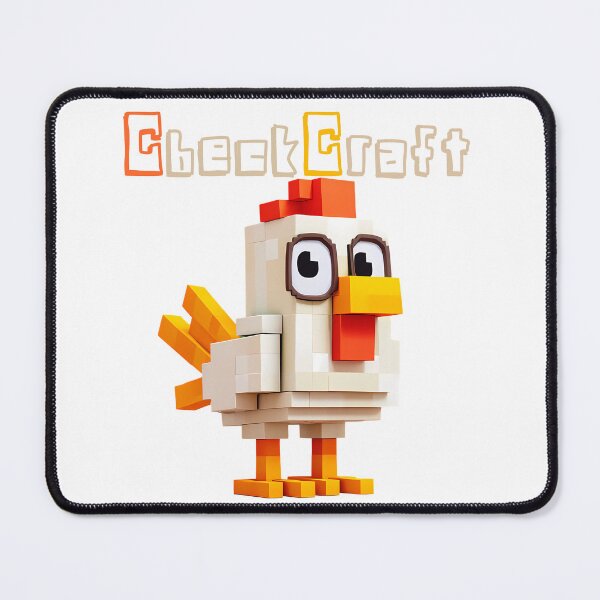 Item preview, CheckCraft Minecraft Chicken - Cute Pixel Lego Style Art Print designed and sold by DesignArtist.ia.