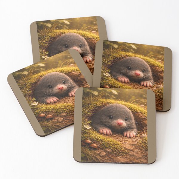Item preview, Shy Little Mole in the Forest | Cute Wildlife Art Print designed and sold by GeoWild Designs.