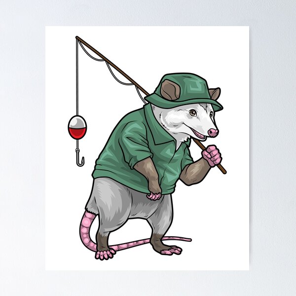 Item preview, Opossum Angler Fishing rod Fishing designed and sold by Snabdesign84.