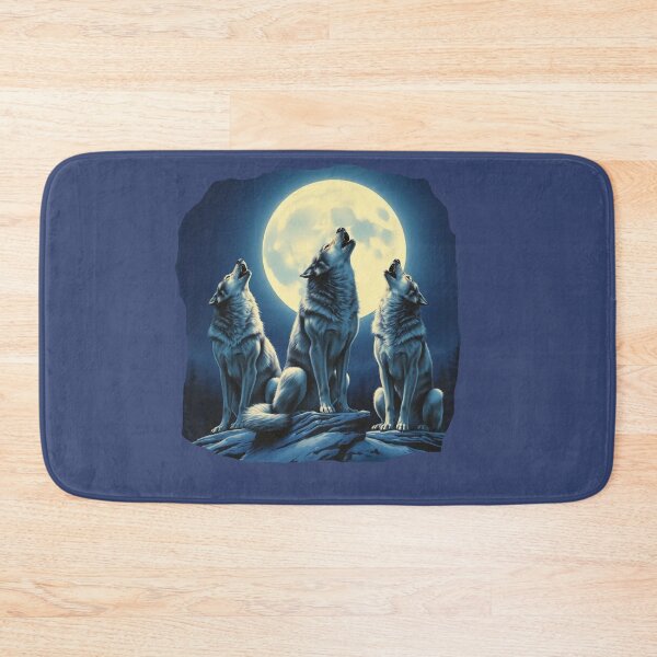 Item preview, Three Howling Wolves at Night With Full Moon designed and sold by MMPrintsDesign.