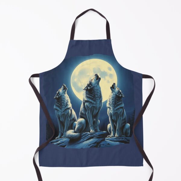 Item preview, Three Howling Wolves at Night With Full Moon designed and sold by MMPrintsDesign.