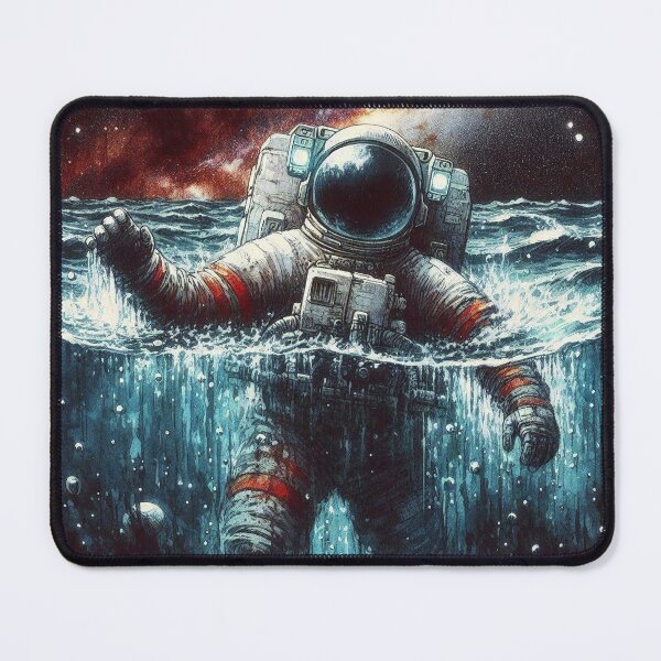 Item preview, Astronaut Sinking in a Cosmic Ocean – Space Fantasy designed and sold by The Zurggon Shop.