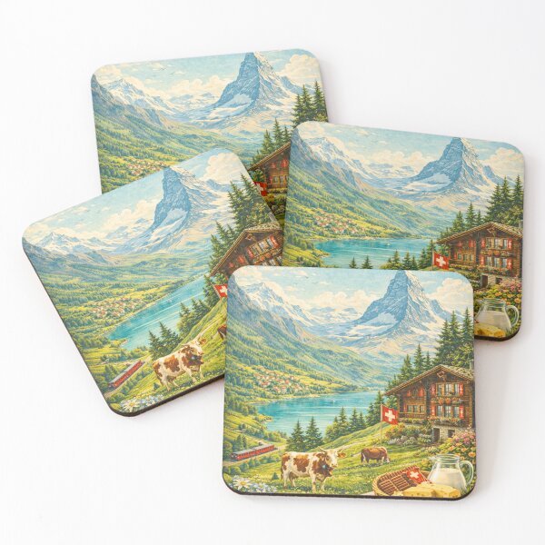 Item preview, Switzerland – Vintage Alpine Travel Poster Art designed and sold by Dollette Heaven.