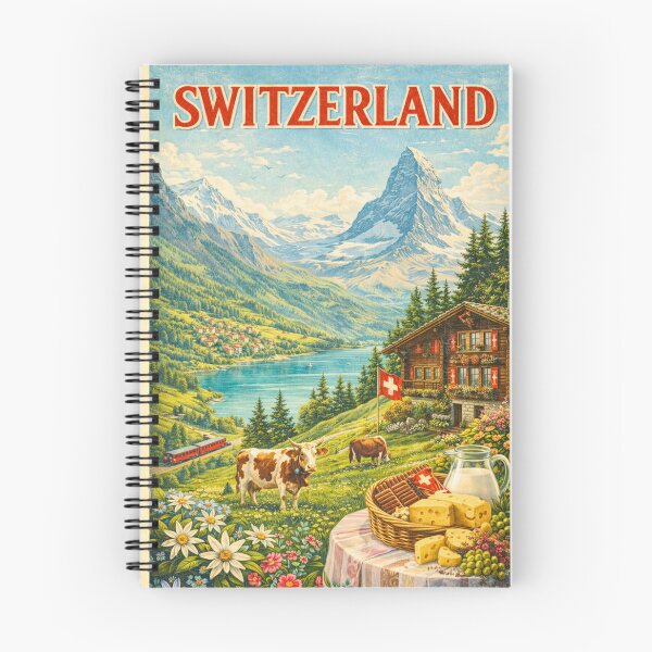 Artikelvorschau, Schweiz – Vintage-Reiseposter mit Alpenmotiven entworfen und verkauft von Dollette Heaven.
