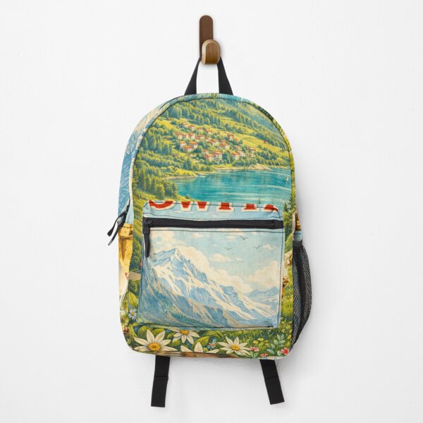 Item preview, Switzerland – Vintage Alpine Travel Poster Art designed and sold by Dollette Heaven.