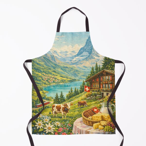 Item preview, Switzerland – Vintage Alpine Travel Poster Art designed and sold by Dollette Heaven.