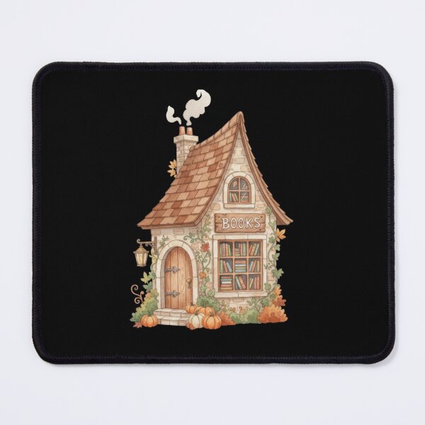 Item preview, Cozy Autumn Bookshop Cottage Watercolor designed and sold by MountainD.