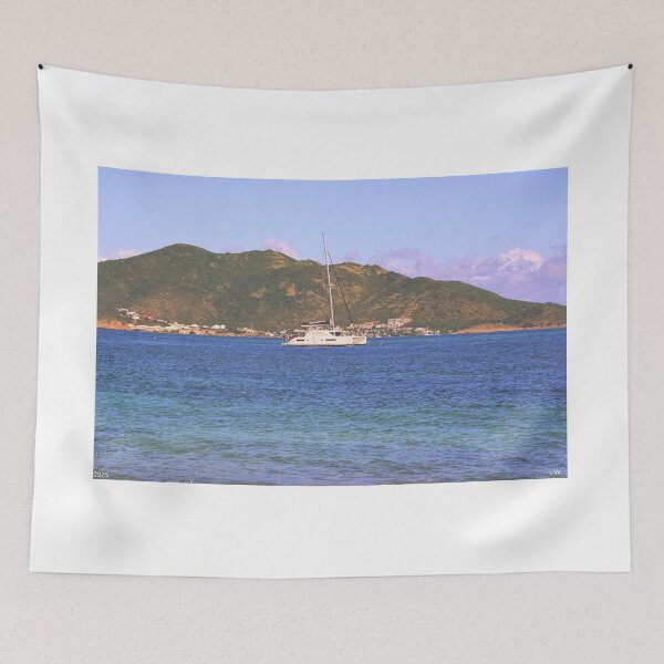 Item preview, Mountain Sailboat And Aqua Waters St. Martin designed and sold by LisaWootenPhoto.