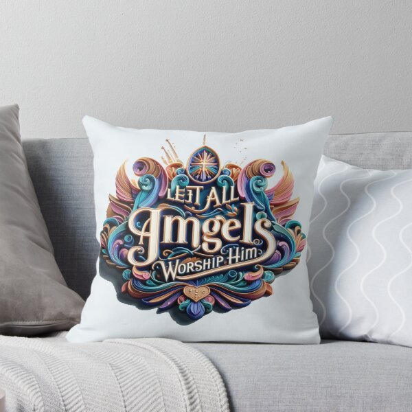 Item preview,  Hebrews 1:6 – Let All Angels Worship Him | Pretty 3D Pendragon Label  designed and sold by PaintMeWorld.