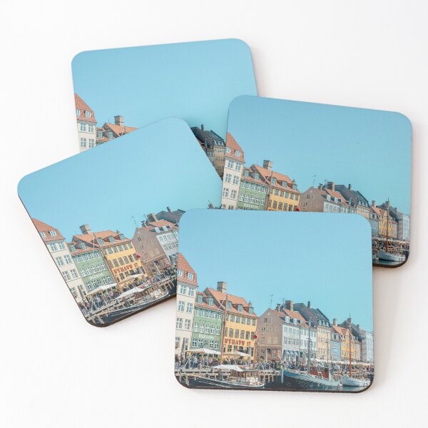 Item preview, Nyhavn Harbor Copenhagen Denmark – Colorful Waterfront Houses and Boats Travel Photography Print designed and sold by tiazre.