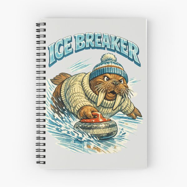 Item preview, Ice Breaker - Retro Curling Walrus designed and sold by DigitalGlade.