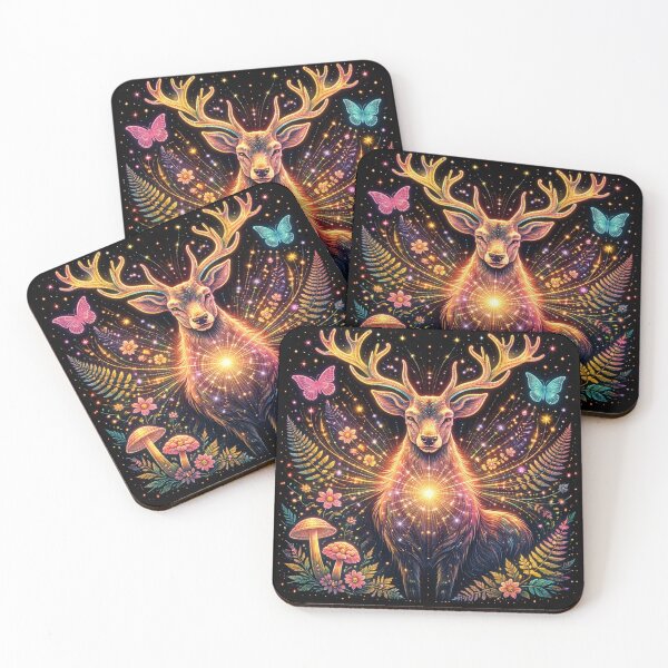Item preview, Stag – Luminous Forest Guardian designed and sold by GeoWild Designs.