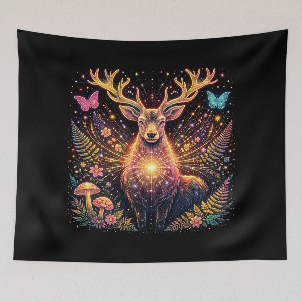 Item preview, Stag – Luminous Forest Guardian designed and sold by GeoWild Designs.
