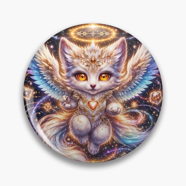 Item preview, Magical star cat with shimmering azure wings designed and sold by KunstGeist.