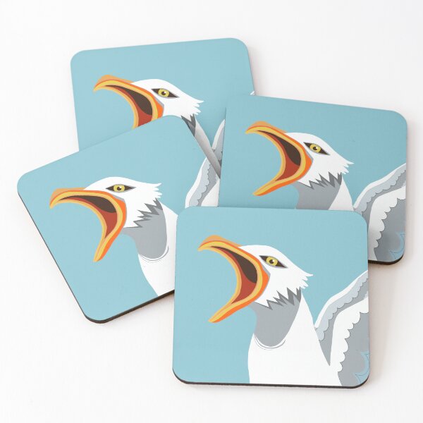 Item preview, Screeching seagull designed and sold by MollyMacLiving.