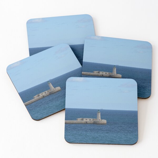 Item preview, St Elmo Breakwater Lighthouse, Valletta Malta – Mediterranean Sea View Travel Photography Print designed and sold by tiazre.