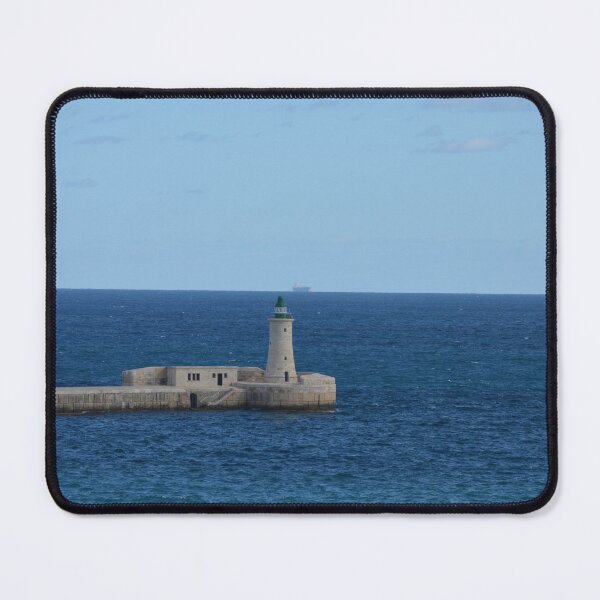Item preview, St Elmo Breakwater Lighthouse, Valletta Malta – Mediterranean Sea View Travel Photography Print designed and sold by tiazre.