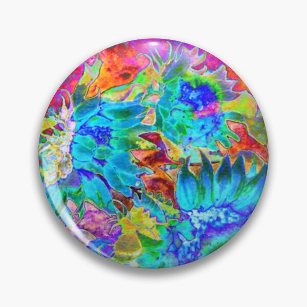 Artikelvorschau, Abstrakte blaue Sonnenblume Malerei, funky Spaß blau Blumenmalerei entworfen und verkauft von hollycooper.