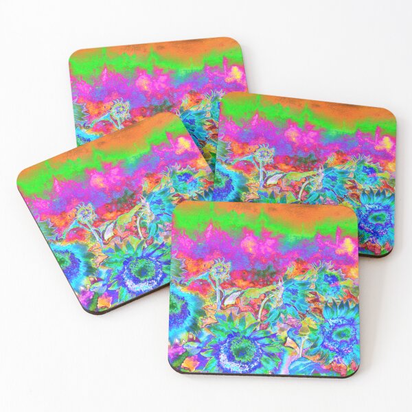 Artikelvorschau, Abstrakte blaue Sonnenblume Malerei, funky Spaß blau Blumenmalerei entworfen und verkauft von hollycooper.