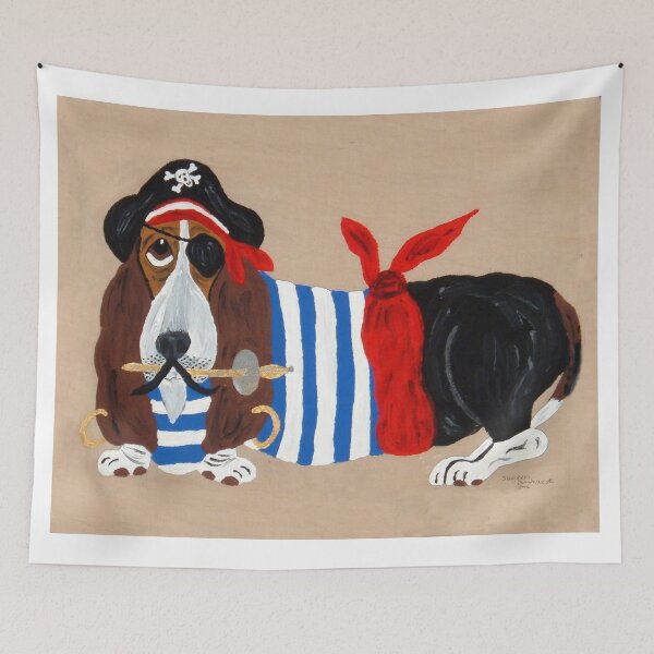 Item preview, Pirate Basset Hound Dog designed and sold by Squirreldumplings.