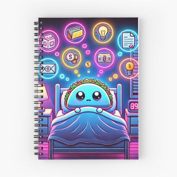 Item preview, 3:39 AM Overthinking – Taco in Bed with Money & Emails | Neon Insomnia Meme designed and sold by ComedyInkFactor.