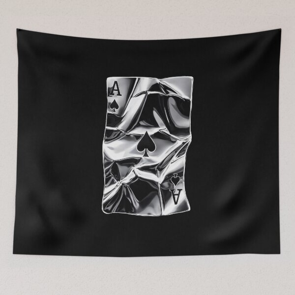Item preview, Chrome Ace of Spades – Mirror Gloss Liquid Metal Card designed and sold by CHROMA NOIR.