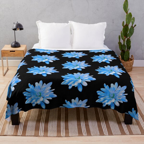 Item preview, Retro Blue zinnia daisy blue chrysanthemum  romantic blue floral photo  designed and sold by hollycooper.
