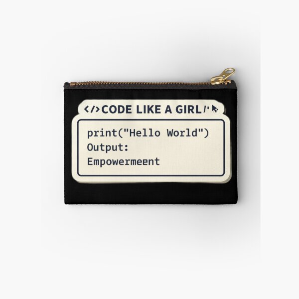 Item preview, Code Like a Girl – Hello World Empowerment Programmer Quote designed and sold by PunchDrop.
