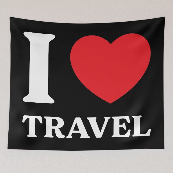 Artikelvorschau, Ich liebe Reisen – Simple Heart Reisedesign entworfen und verkauft von CurlyDude.