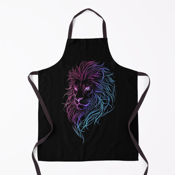 Item preview, Neon Holographic Lion Line Art designed and sold by BloomVera.