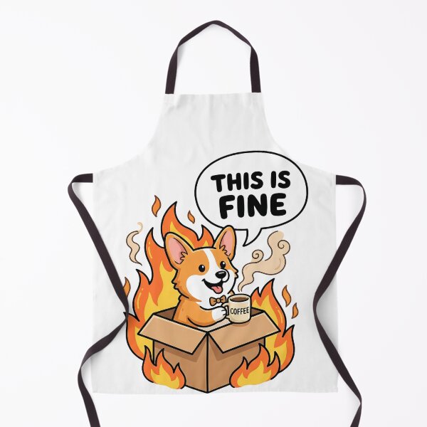 Item preview, This Is Fine Funny Corgi Dog Fire Meme designed and sold by DigitalAnnaBanana.