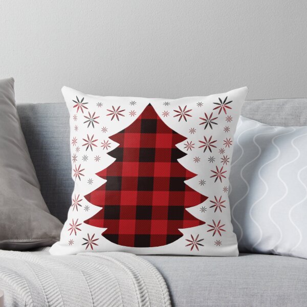 Item preview, Tartan Christmas tree - classic country festive red and black plaid with snowflakes  designed and sold by hollycooper.