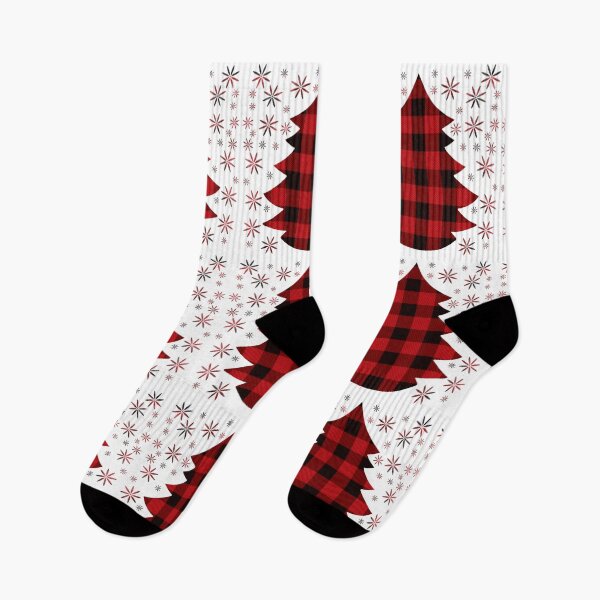 Item preview, Tartan Christmas tree - classic country festive red and black plaid with snowflakes  designed and sold by hollycooper.