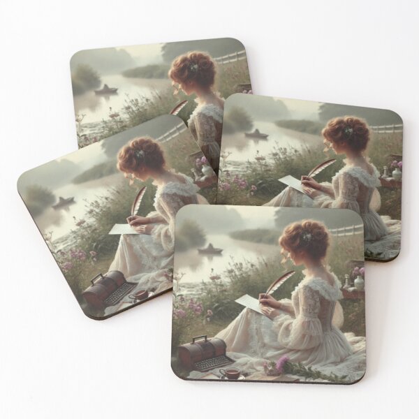 Item preview, Riverside Poetry Writing - Wildflower Picnic Morning Mist designed and sold by ArtFreshStudio.