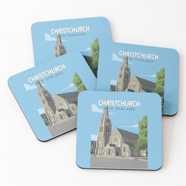 Item preview, Christchurch New Zealand Illustration Travel Art Vintage designed and sold by KrisSidDesigns.